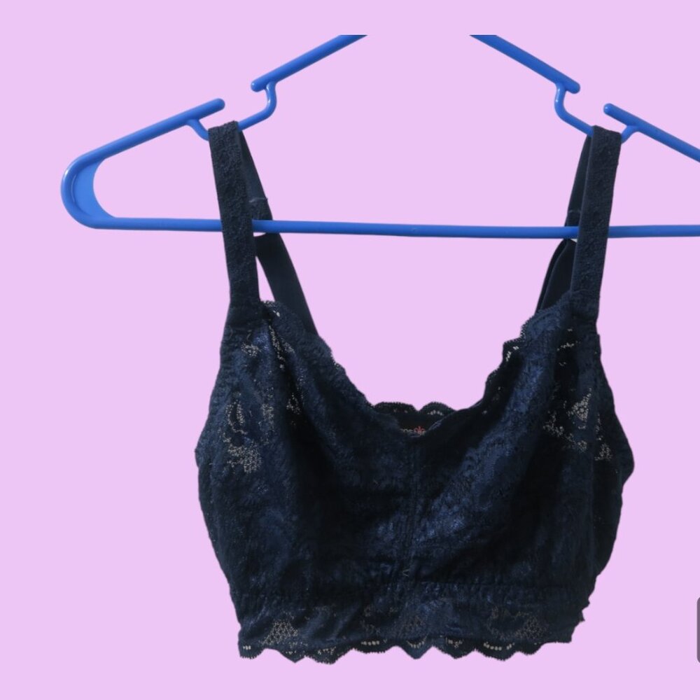 Cosabella lace lacey bralette bra lingerie intimates in navy blue size small.